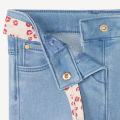 Jeans droit avec ceinture à nouer pour bébé fille