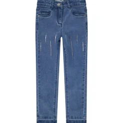 Jean skinny taille haute avec détails en sequins pour fille