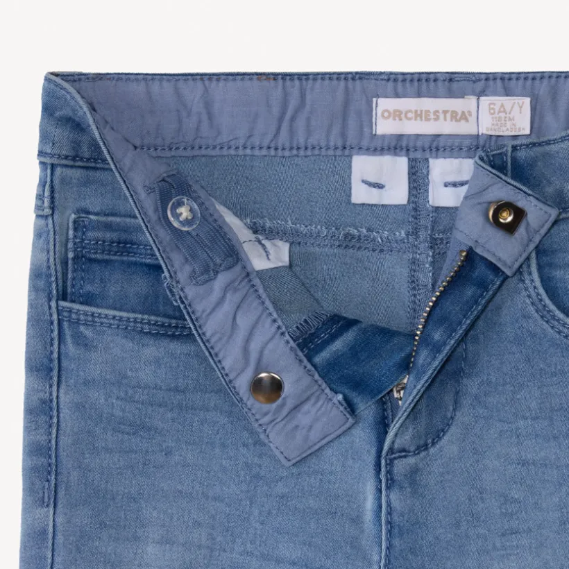 Jean skinny uni en denim pour fille