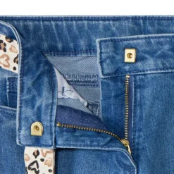 Jean slim avec ceinture foulard imprimé pour fille