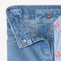 Jean slim avec ceinture imprimée à nouer pour fille