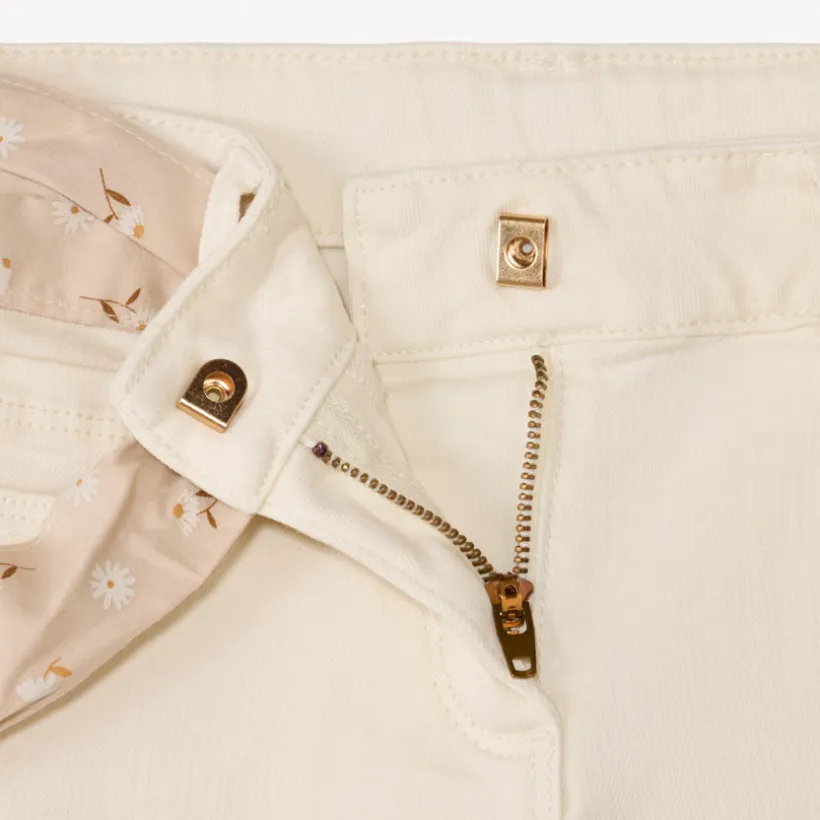 Jean slim avec ceinture imprimée à nouer pour fille