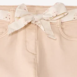 Jean slim bébé fille avec ceinture en tissu