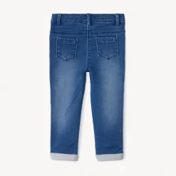 Jean slim broderies cœurs dorés pour bébé fille