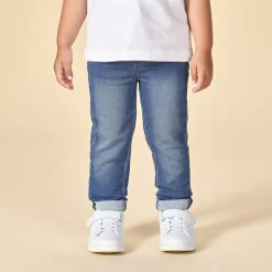Jean slim broderies cœurs dorés pour bébé fille