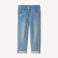 Jean slim broderies cœurs dorés pour bébé fille