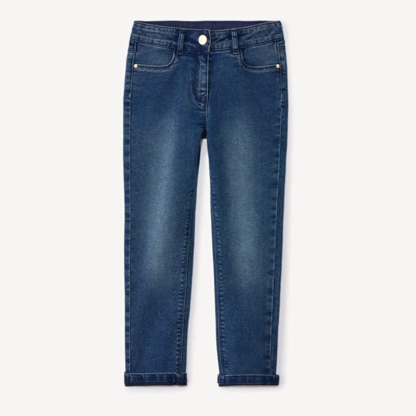 Jean slim en denim effet délavé pour fille