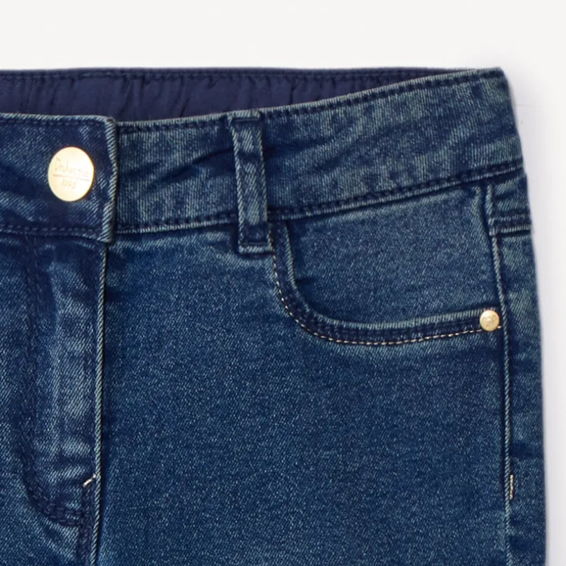 Jean slim en denim effet délavé pour fille