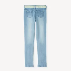 Jean slim fille avec ceinture en tissu