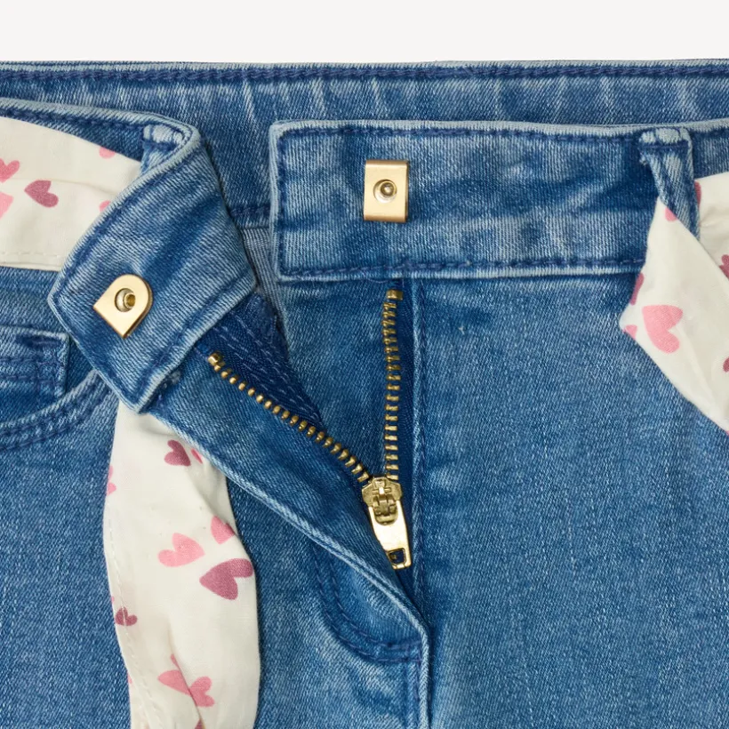 Jean slim fille avec ceinture en tissu