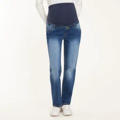 Jean straight de grossesse avec bandeau haut