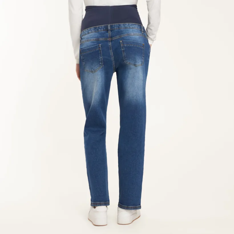 Jean straight de grossesse avec bandeau haut