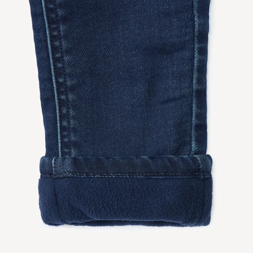 Jean uni doublé micropolaire pour bébé garçon