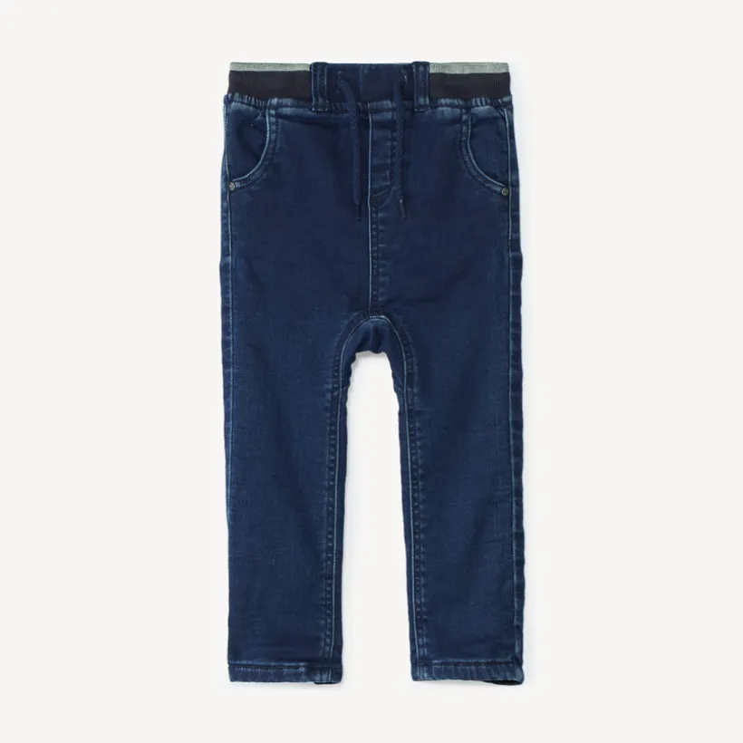 Jean uni doublé micropolaire pour bébé garçon