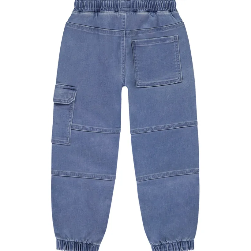 Jean uni à poches effet denim style cargo pour garçon