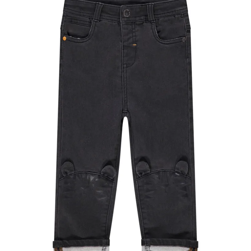 Jean uni print tigre et oreilles en relief pour bébé garçon