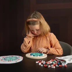 Jeu d'adresse mosaïque colorée en bois