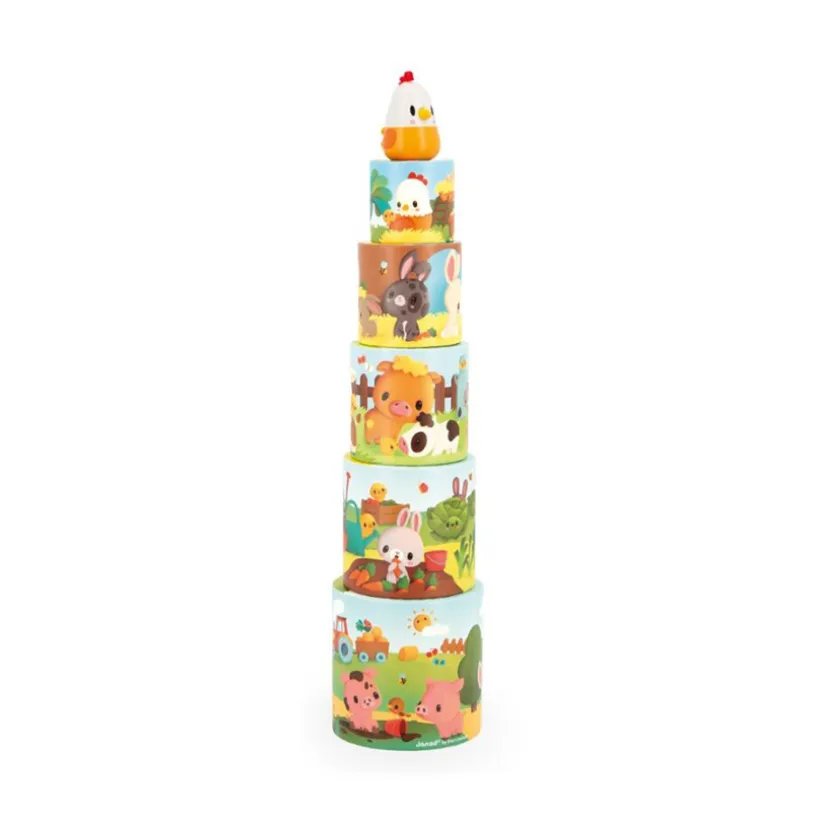 Jeu de construction ma première pyramide ronde animaux de la ferme