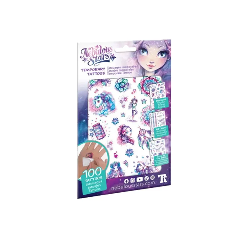 Jeu de maquillage avec assortiment de tatouages temporaires (modèle aléatoire)