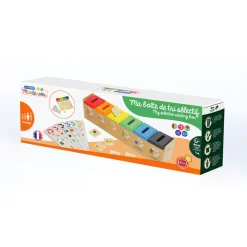 Jeu éducatif boîte de tri sélectif en bois