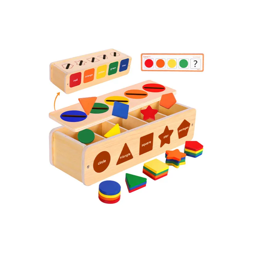 Jeu éducatif boîte de tri sélectif en bois