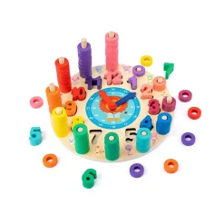 Jeu éducatif en bois L'Horloge des Chiffres Montessori