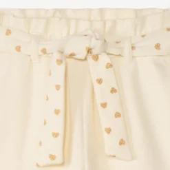 Jogging avec ceinture imprimé cœurs à nouer pour fille