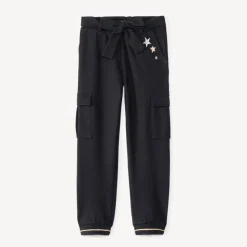 Jogging ceinturé à étoiles brodées pour fille