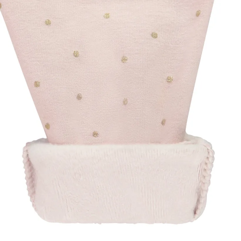 Jogging en jersey contrecollé sherpa à pois pailletés pour bébé fille
