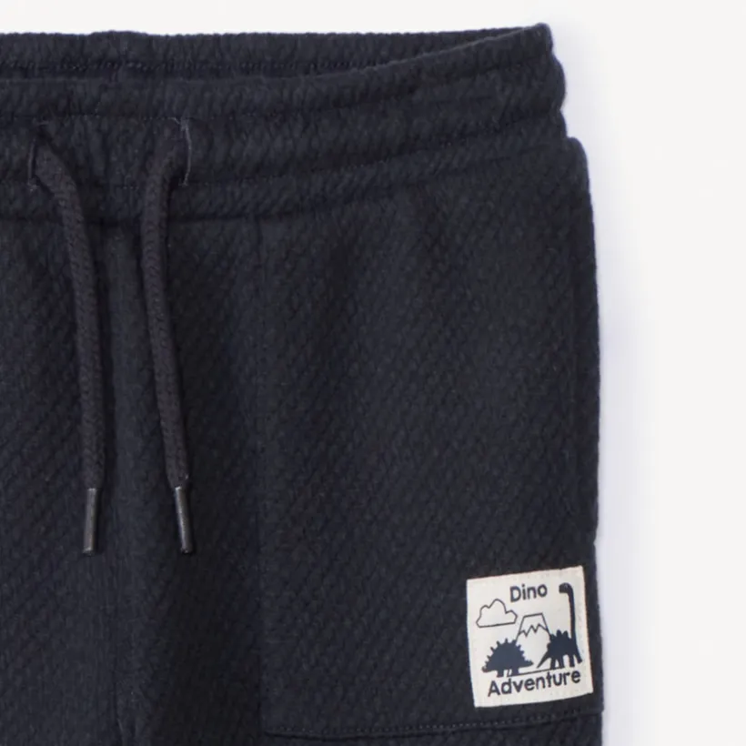 Jogging fantaisie uni à étiquette pour bébé garçon