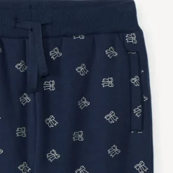 Jogging molleton imprimé nœuds et doublé pour fille