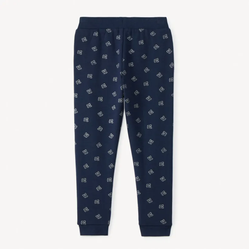 Jogging molleton imprimé nœuds et doublé pour fille