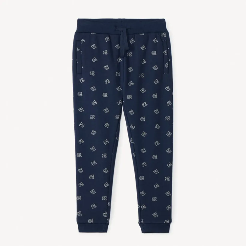 Jogging molleton imprimé nœuds et doublé pour fille