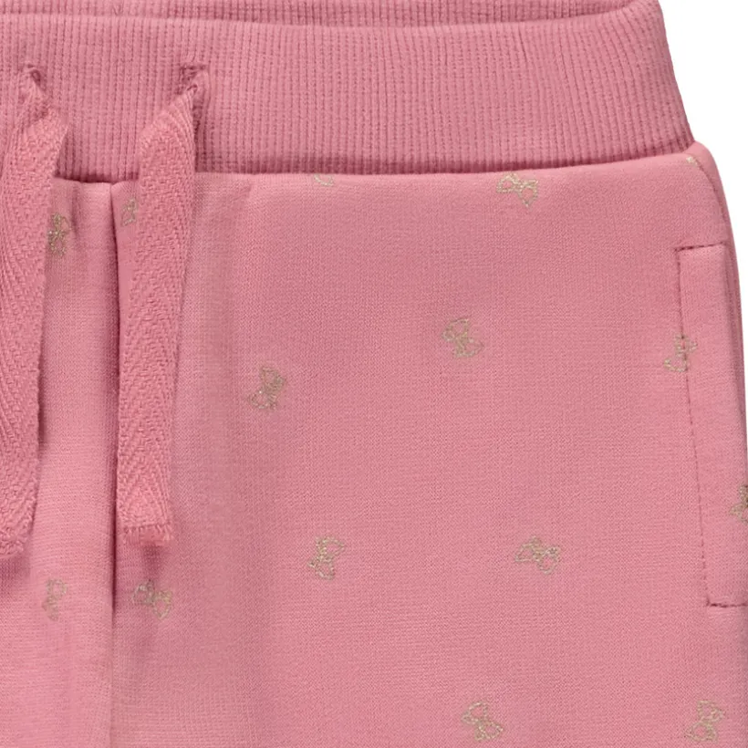 Jogging molleton imprimé nœuds pailletés pour bébé fille