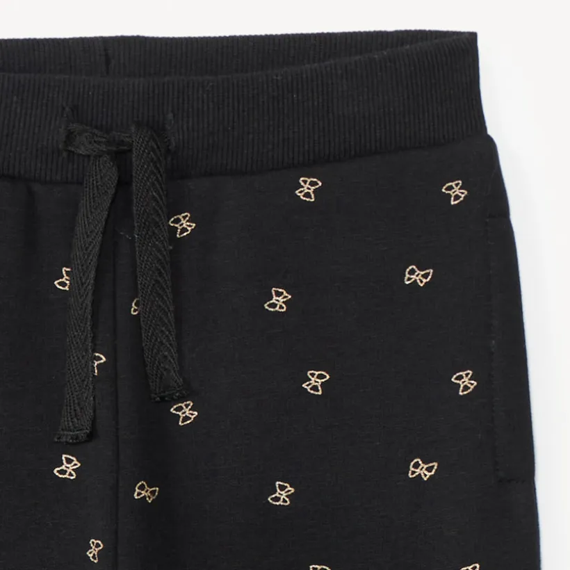 Jogging molleton imprimé nœuds pailletés pour bébé fille