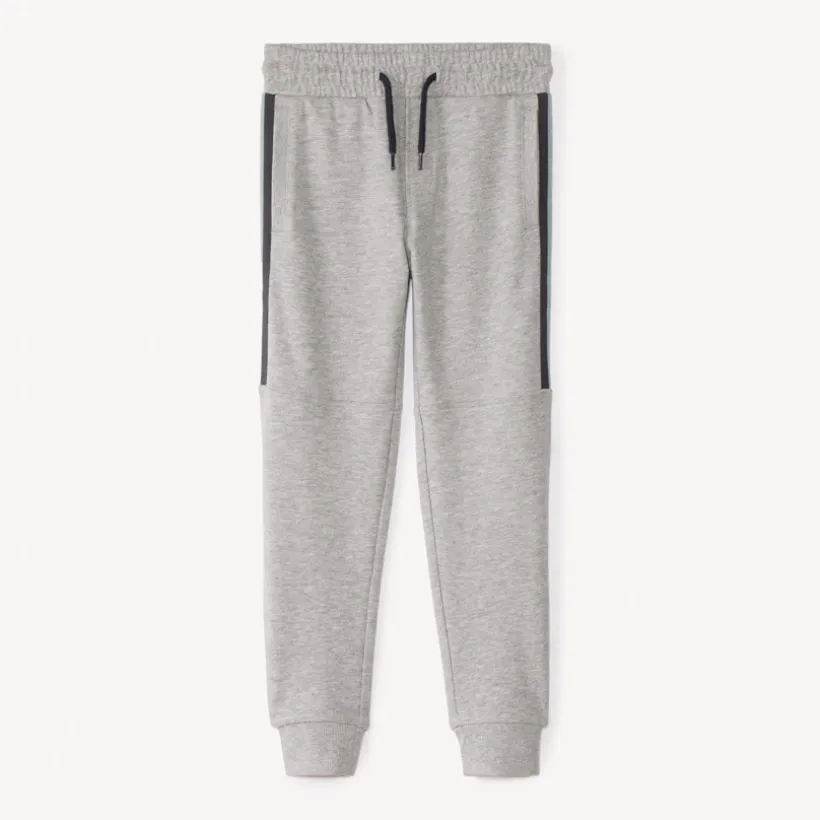 Jogging molleton uni à bandes pour garçon