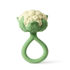 Jouet de dentition et hochet 2 en 1 en caoutchouc chou-fleur