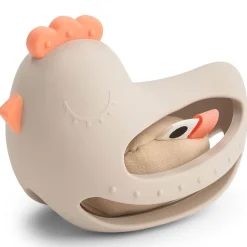Jouet de préhension et dentition avec hochet Clucky Sable