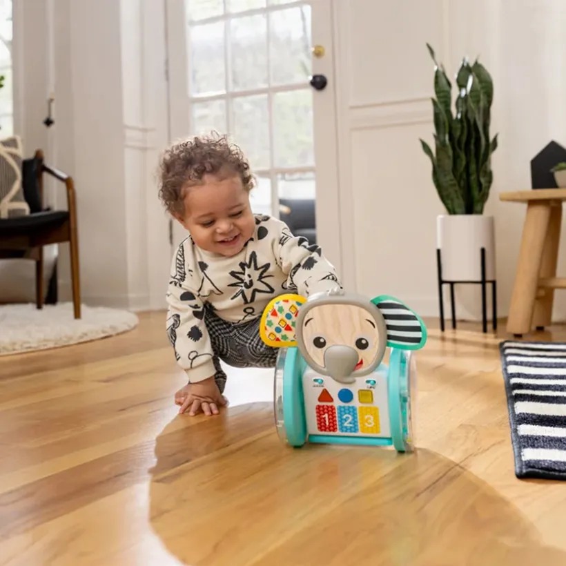 Jouet d'éveil à roulettes Petit Éléphant 2 en 1 multilingue