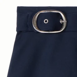 Jupe courte en toile avec ceinture décorative à boucle pour fille