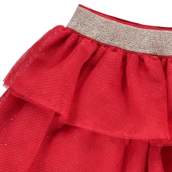 Jupe courte en tulle pailleté avec doublure en satin pour fille