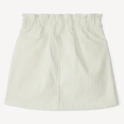 Jupe courte paperbag en velours et boutonnage pour fille