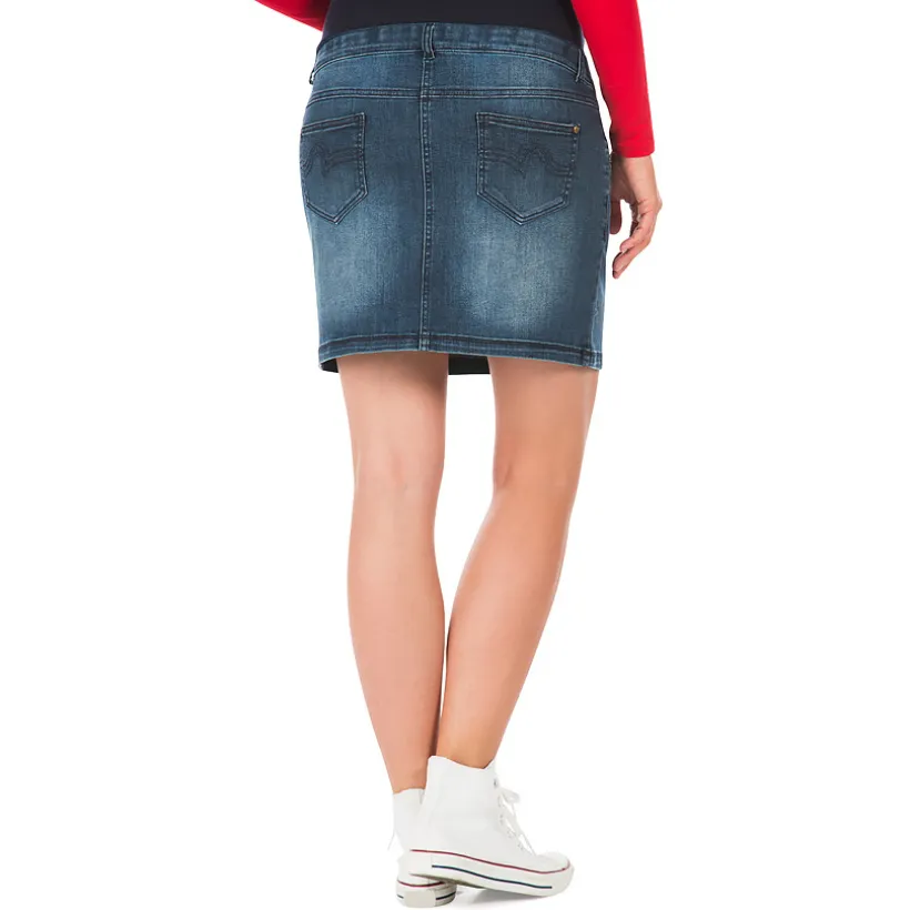 Jupe en jeans de grossesse effect used et crinkle