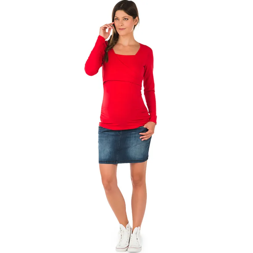 Jupe en jeans de grossesse effect used et crinkle