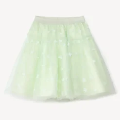 Jupe en tulle pailletée avec fleurs en relief pour fille