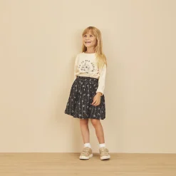 Jupe patineuse à taille smockée pour fille