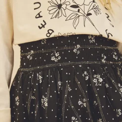 Jupe patineuse à taille smockée pour fille