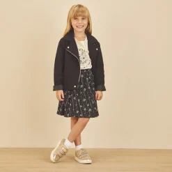 Jupe patineuse à taille smockée pour fille