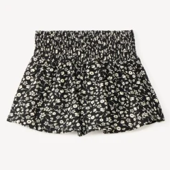 Jupe-short avec taille smockée imprimé fleuri pour fille
