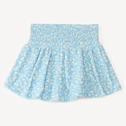 Jupe-short avec taille smockée imprimé fleuri pour fille